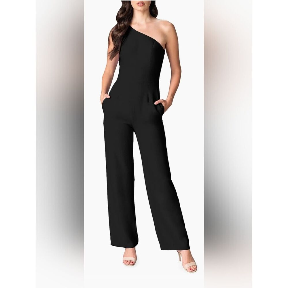 Dress The Population Tiffany Stretch Crepe Wide-Leg Jumpsuit NWT Size XS Black